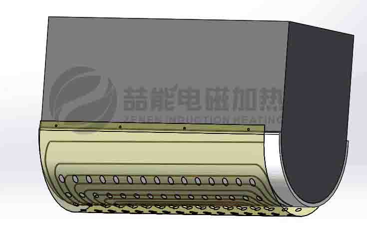 310不锈钢管道电磁加热设计半圆形加热效果图